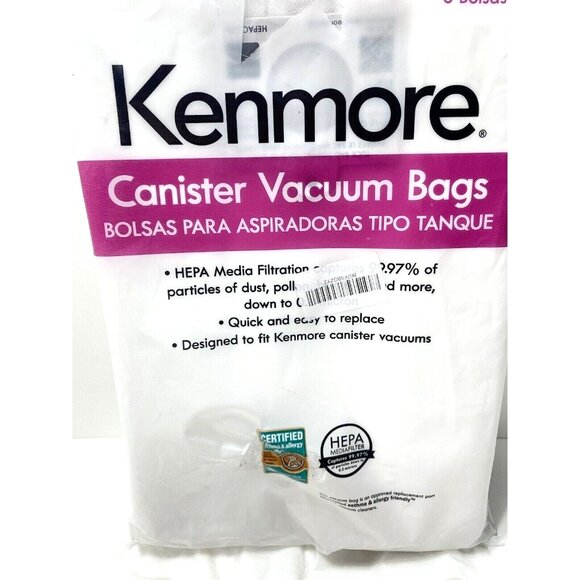 New Kenmore HEPA Vacuum Bags. Package of 6 Premium HEPA Synthetic Bags. - Picture 3 of 7